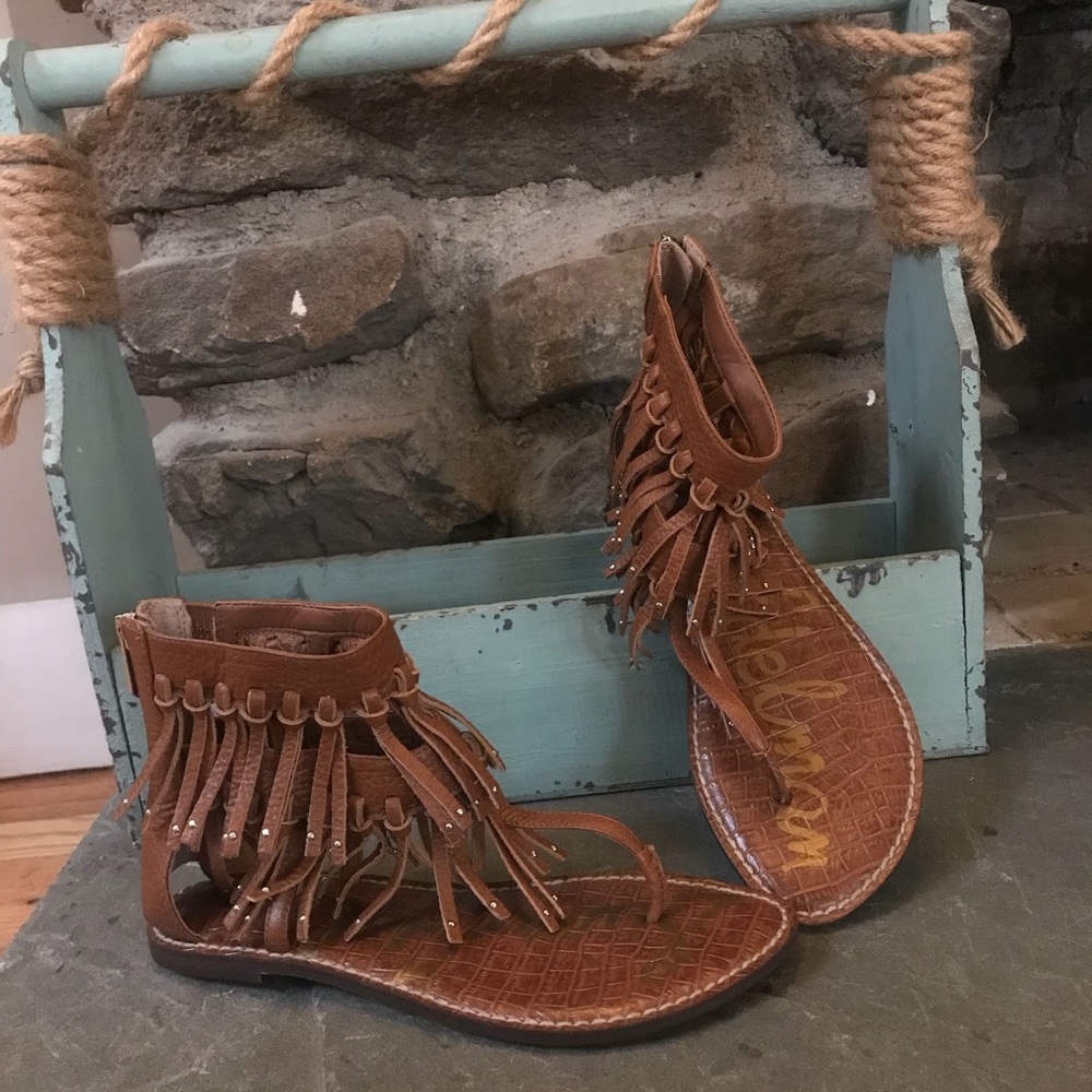 Sam Edelman brown fringe sandals